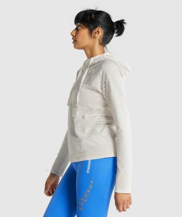 Damske Mikiny S Kapucňou Gymshark Energy Seamless Krém | RJ8402675
